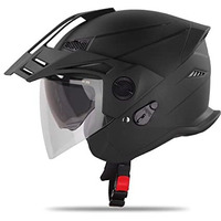 Steelbird Sbh-23 Gt Plus Open Face Isi Certified Helmet With Inner Sun Shield (Large 600 Mm, Dashing Black)