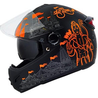 Steelbird Sbh-34 Jai Shree Ram Reflective Isi Certified Full Face Graphic Helmet For Men And Women With Inner Smoke Sun Shield (Large 600 Mm, Glossy Black)
