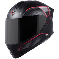 Steelbird Sbh-57 Carbon Fighter Isi And Dot Certified Full Face Helmet For Men And Women With Inner Chrome Sun Shield (Medium 580 Mm, Glossy Black Red)