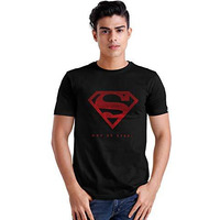 The Souled Store Superman: Iconic Emblem Mens And Womens Graphic Printed Cotton T-Shirt Black T-Shirts Fashionable Trendy Graphic Prints Pop Culture Merchandise