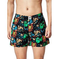 The Souled Store|Official Marvel: Comics Mens And Boys Boxer| Regular Fit Graphic Printed|100% Cotton Poplin Black Color Boxer Shorts