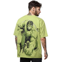 The Souled Store Official Hulk: The Incredible Men Oversized T-Shirts Green