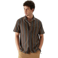 The Souled Store Men Stripes: Neon Waves Knit Shirts Shirts Casual Button-Down Half Sleeve Printed Graphic Short Sleeve Casual Workwear Fashionable Stylish Comfortable Trendy Classic Summer Spring