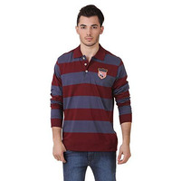 American Crew Striped Polo T-Shirt For Men (Ac089Bfs-Xl_Navy Blue & Maroon)