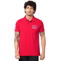 Spykar Men's Slim Fit T-Shirts (Ecmkt-01Bb-07_Red L)