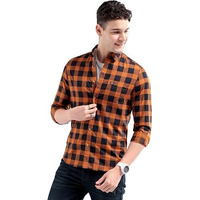 The Indian Garage Co Men's Slim Shirt (0519-Sh02-03- Mustard Large)