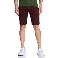 The Indian Garage Co Men Slim Fit Solid Mid-Rise Chino Shorts Burgundy