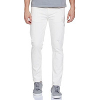The Indian Garage Co Men Slim Fit Solid Mid Rise Jeans White, 32