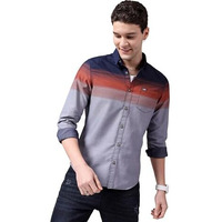The Indian Garage Co Adult Men's Slim Fit Shirt (0820-Sh54-04_Blue M)