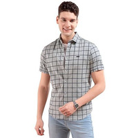 The Indian Garage Co Adult Men's Slim Fit Shirt (1120-Sh57-07_Grey M)