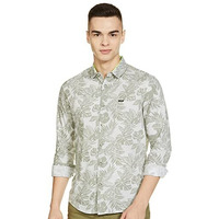 The Indian Garage Co Men's Solid Slim Shirt (0121-Sh74-04_Grey Medium)