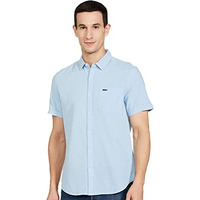 The Indian Garage Co Men's Slim Fit Shirt (0321-Shln87-01_Light Blue L)