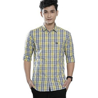 The Indian Garage Co Adult Men's Regular Fit Shirt (0921-Sh116-15_Yellow M)