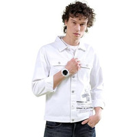 The Indian Garage Co Men's Slim Fit Jacket (0621-Drjkt04-01_White L)