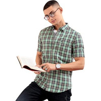 The Indian Garage Co Adult Men's Regular Fit Shirt (1121-Sh124-03_Green L)