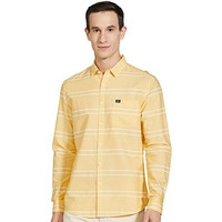 The Indian Garage Co Adult Men's Regular Fit Shirt (1021-Sh119-07_Yellow L)