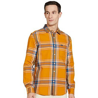 The Indian Garage Co Men's Slim Fit Shirt (1221-Sh151-36_Yellow S)