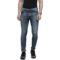 The Indian Garage Co Men Slim Fit Badges Mid-Rise Stretchable Jeans Blue