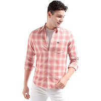 The Indian Garage Co Cotton Men's Slim Fit Shirt (0422-Sh191-03_Coral 2Xl)