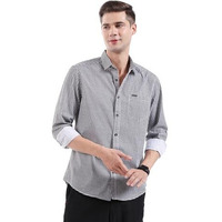 The Indian Garage Co Men's Cotton Adult Regular Fit Shirt (0722-Sh308-01_Black Xl)