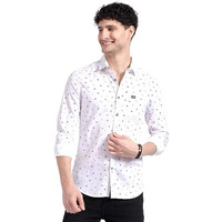 The Indian Garage Co Men's Slim Fit Shirt (1122-Shcrpppr-02-01_White L)