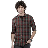 The Indian Garage Co Men's Checkered Slim Fit Shirt (1222-Shydch-11-02_Grey M)