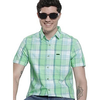 The Indian Garage Co Men's Checkered Slim Fit Shirt (0323-Shsmch-05-02_Green Xl)