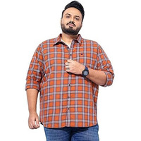 Hardsoda Men's Plus Fit Shirt (0223-Plsh-10_Rust Orange 6Xl)