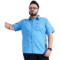 Hardsoda Men's Plus Fit Shirt (0423-Pl-Hslin01-02_Tranquil Blue 4Xl)