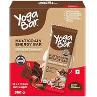 Yogabar Chocolate Chunk Multigrain-Energy Bars - Healthy Diet Snacks With Almonds, Oats And Millets, Gluten Free And High Protein Crunchy Nut Bar, Packed With Chia And Sunflower Seeds (38G*10 Bars)