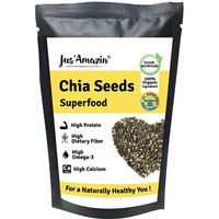 Jus' Amazin Organic Chia Seeds (100G)| High Fiber, Diet Food| Boosts Immunity | High Protein & Calcium |Chia Seeds For Weight Loss| Good For Heart Health, Omega-3 | Raw Chia Seeds 100G