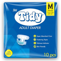 Ph Tidy Tape Style Super Absorbent | Unisex | Waist Size (28-44 Inches) Adult Diaper - M (10 Pieces)