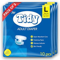 Ph Tidy Tape Style Super Absorbent | Unisex | Waist Size (44-61 Inches) Adult Diaper - L (30 Pieces)