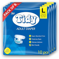 Ph Tidy Tape Style Super Absorbent | Unisex | Waist Size (44-61 Inches) Adult Diaper - L (60 Pieces)