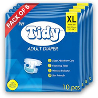 Ph Tidy Tape Style Super Absorbent | Unisex | Waist Size (51-69 Inches) Adult Diaper - Xl (60 Pieces)