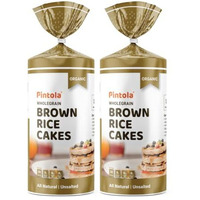 Pintola Organic Brown Rice Cake - All Natural (Unsalted, Pack Of 2) (130 G X 2), Gluten-Free Snack For Weight Loss, Made With 9 Wholegrains, Soy And Yeast-Free, Taste Best With Peanut Butter, Low Fat, 30 Calorie Per Cake