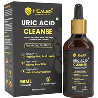 Healeo Uric Acid Cleanse Drops | Cherry, Celery Seed, Nettle Leaf | Supports Uric Acid & Kidney Health | 50Ml - 25 Servings