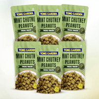 Tong Garden 65G Mint Chutney Peanuts | Crunchy & Roasted | Spicy Mint Chutney Flavor | Protein-Packed Healthy Snack - (Pack Of 6)