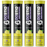 Boostiq - Immunity Essential Multivitamin Tablet For Men & Women, Effervescent Tablets - Multi Vitamin & Minerals With Vitamin C, D & Zinc For Health Energy, Stamina (20 Count (Pack Of 4), Lemon)
