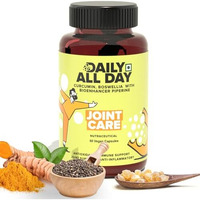 Daily All Day Joint And Bone Therapy, Curcumin Capsule With Piperine, Boswellia Serrata, 60 Pc For Men Women, Cartilage Supplements For Joints, Bone Strength, Joint Support Supplement