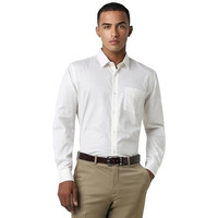 Peter England Men's Slim Fit Shirt (Pesfwslbw92711_White