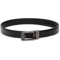 Peter England Men Black Textured Leather Belt