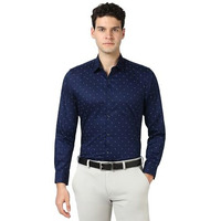 Peter England Men's Regular Fit Shirt (Pesfwnub846875_Navy