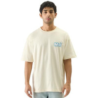The Souled Store Official Bugs Bunny: Dayum Men And Boys Short Sleeve Round Neck Off White Graphic Printed Cotton Oversized Fit T-Shirts Oversized T Shirts For Men Cotton Casual Half Sleeves Baggy