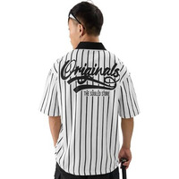 The Souled Store Stripes: Timeless Noir Men And Boys Short Sleeves Collared Neck Black And White Cotton Oversized Polos