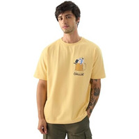 The Souled Store Explore The Unseen Men And Boys Short Sleeve Round Neck Green Embroided Cotton Oversized T-Shirts