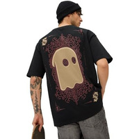 The Souled Store The King Oversized T-Shirt For Men Boys Cotton Casual Half Sleeves Baggy Loose Fit Drop Shoulder Round Neck Black