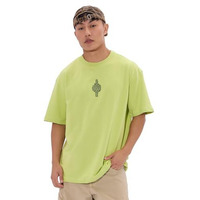 The Souled Store Cactus Men And Boys Short Sleeves Round Neck Green Embroidery Cotton Oversized T-Shirts