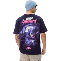 The Souled Store Official Marvel: Venom Symbiote Oversized T-Shirt For Men Boys Cotton Casual Half Sleeves Baggy Loose Fit Drop Shoulder Round Neck Navy Blue