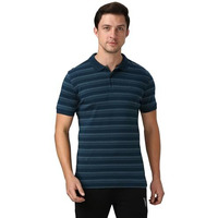 Van Heusen Men's Striped Regular Fit Polo Shirt (60063_Navy